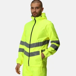 Regatta Jackets<Men's Hi-Vis Pro Waterproof Reflective Packaway Work Jacket |