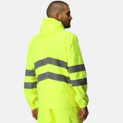 Regatta Jackets<Men's Hi-Vis Pro Waterproof Reflective Packaway Work Jacket |